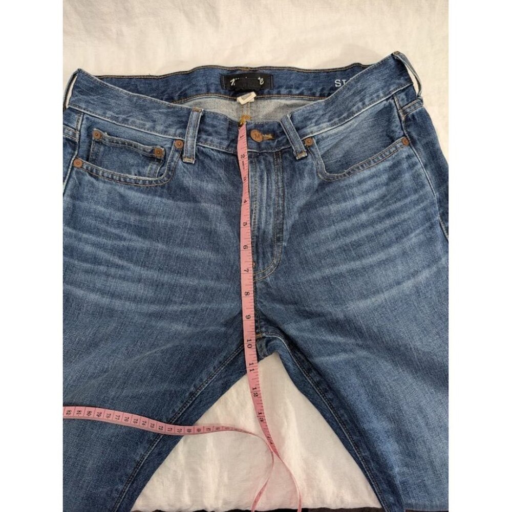 Madewell women's W31 L 32 slim dark wash denim jeans 100% cotton mid rise O9 - Picture 8 of 10